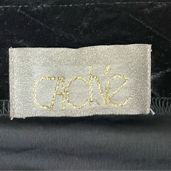 Vintage Cache Black Velvet Maxi Skirt Side Slit Size S 90s Y2K - Picture 5 of 6